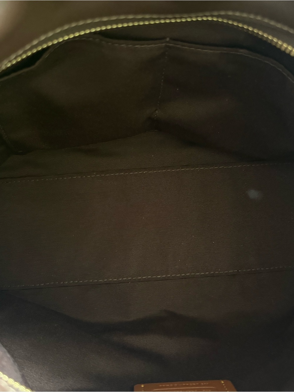 Coach Brown Leather Storypatch Duffel Bag - Brown with Yellow Stitching - Picture 2 of 7